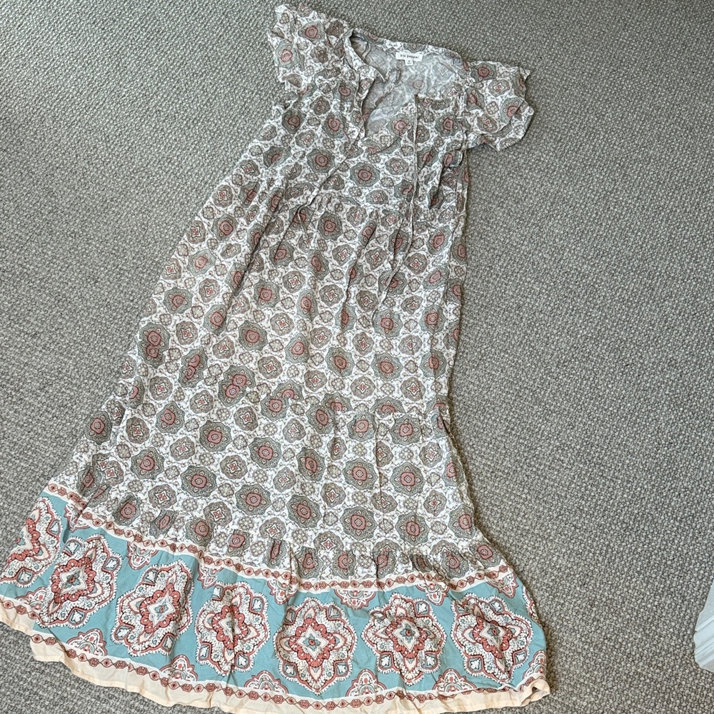 Blu Pepper Bohemian Print Maxi Dress